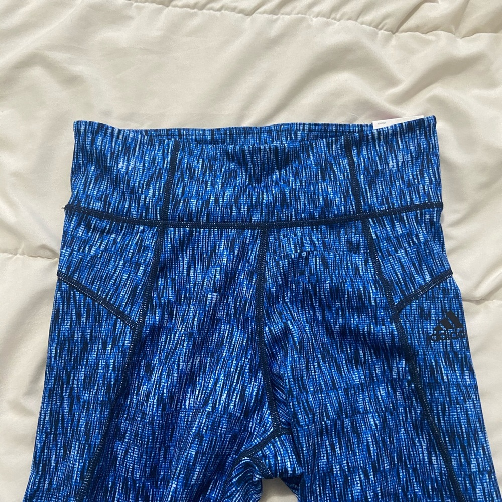 COPY - adidas high rise performance tights - blue - small - Picture 3 of 6